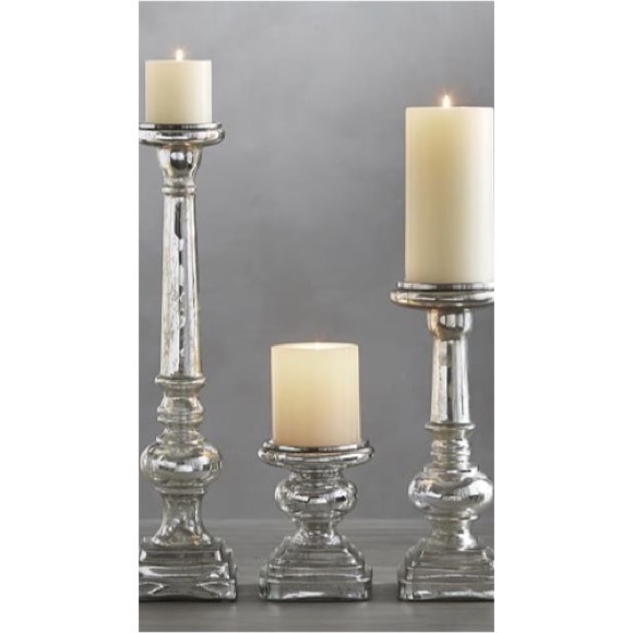 Pottery Barn Mercury Glass Pillar Candle Holder